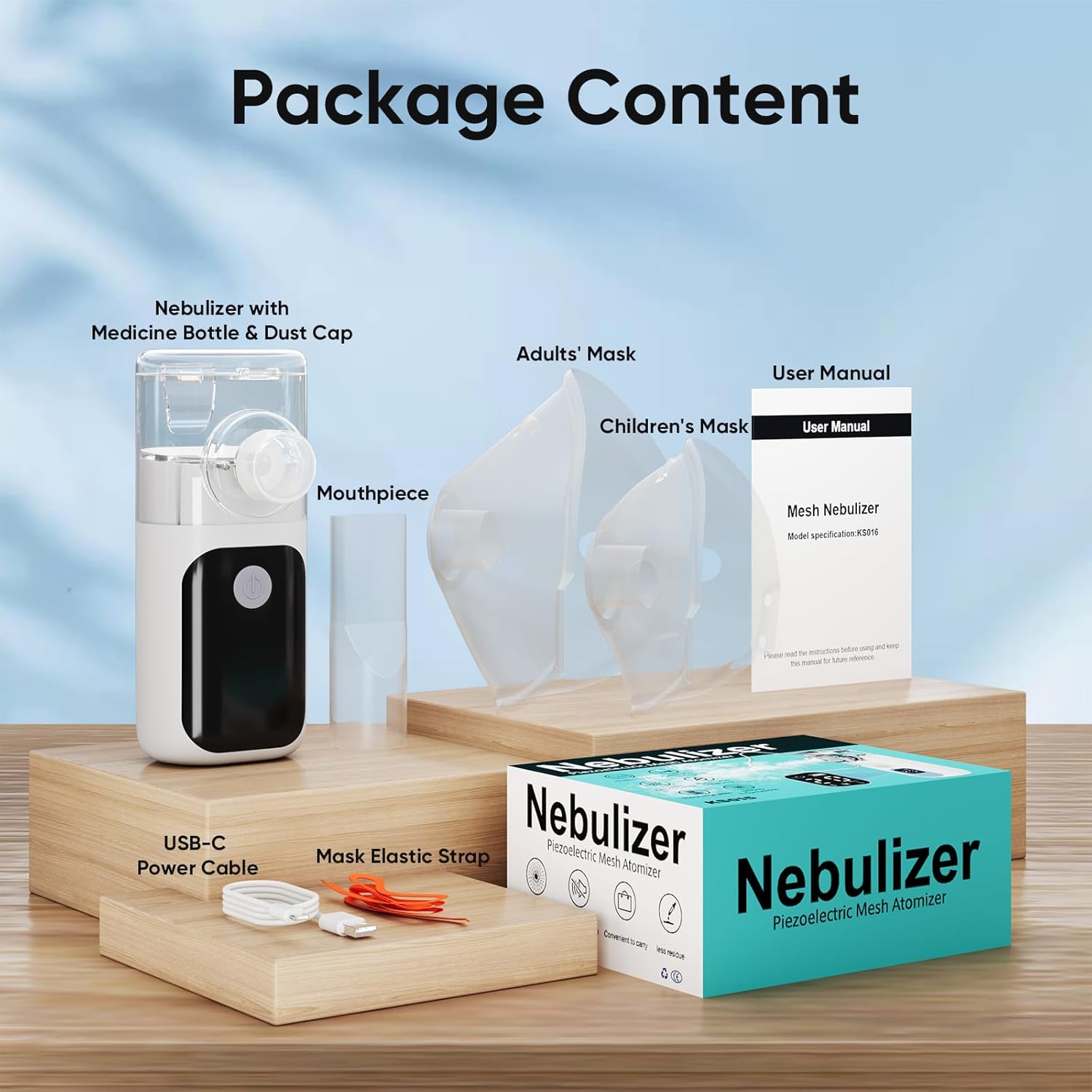 Portable Mesh Nebuliser for Adults & Kids, Quiet Rechargeable Inhaler - TipTop Health